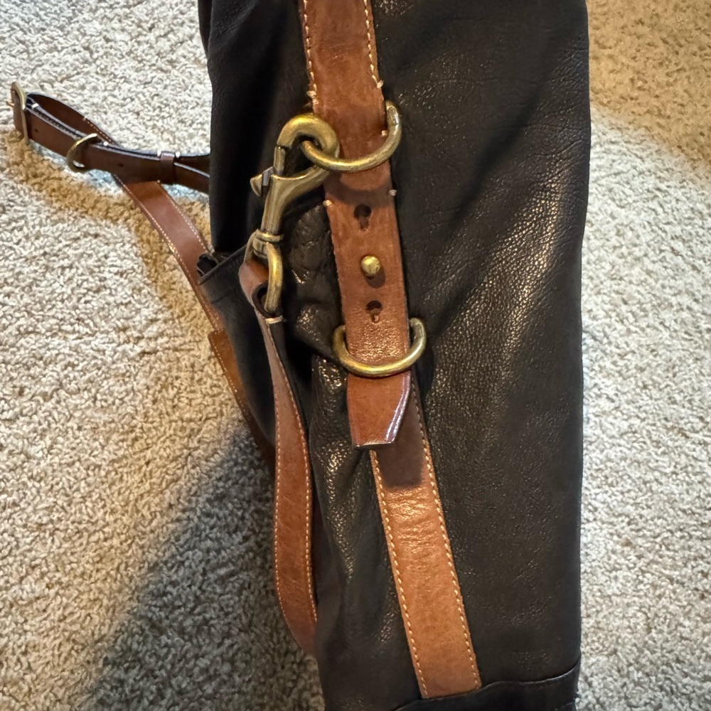 Coach Rare Dark Brown and Black Leather Convertible Shoulder Bag - Picture 7 of 14